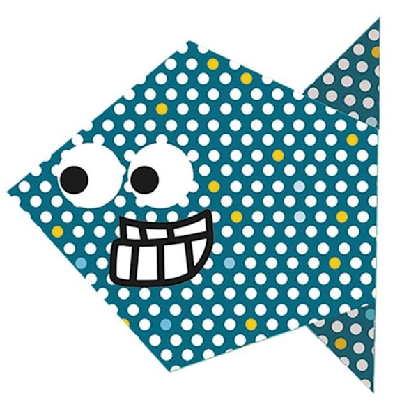 Kit Origami - Fridolin - Fisk - 20 Ark - 4 Mönster - För Barn Från 6 År Blå