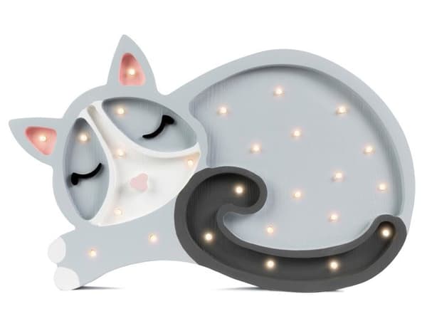 Little Lights - Natlampe Kat Grå Grå
