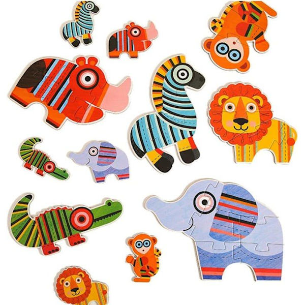 Puzzle Viidakkon eläimet - MIDEER - 25 palaa - 2-vuotiaille ja vanhemmille lapsille Flerfärgad