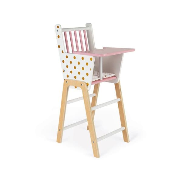 Højstol til Dukker / Dukkebørn Candy Chic Vit/rosa