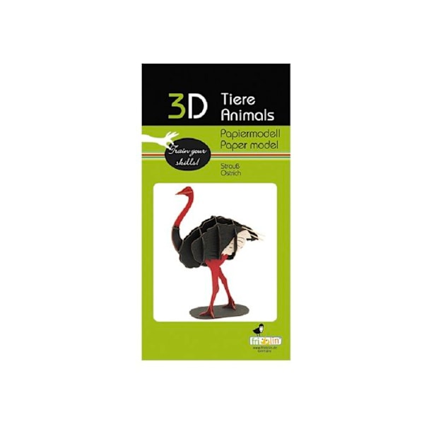 Fridolin - 3D-modell i papper Struts Svart