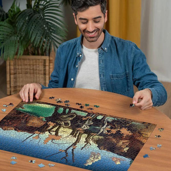 Pussel 1000 bitar: Konstsamling: Svanar som speglas i elefanter, Salvador Dalí Vit