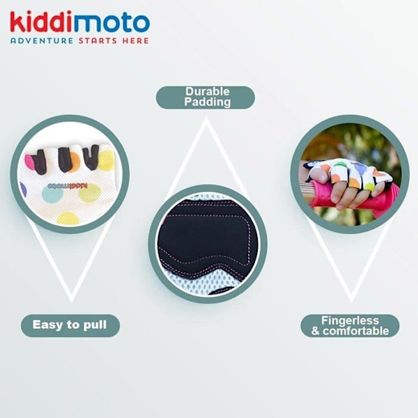 Kiddimoto - Pastell Dotty MEDIUM handskar Rosa