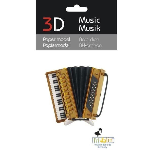 Fridolin - 3D-model i papir Accordion brun