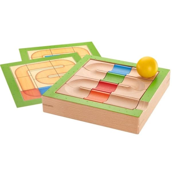 Selecta - Bana med massiv träkulor Labirinto - SCHMIDT Beige