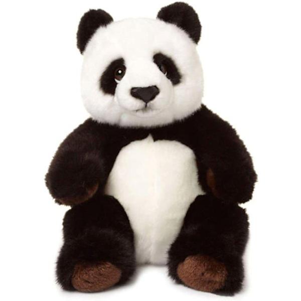 Plyschleksak - WWF - Sittande panda - 22 cm - För baby Svartvitt