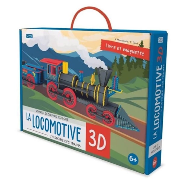 Coffret kirja ja malli: Matkusta, tutustu, tutki: 3D-juna, junien historia Yksilöllinen väri