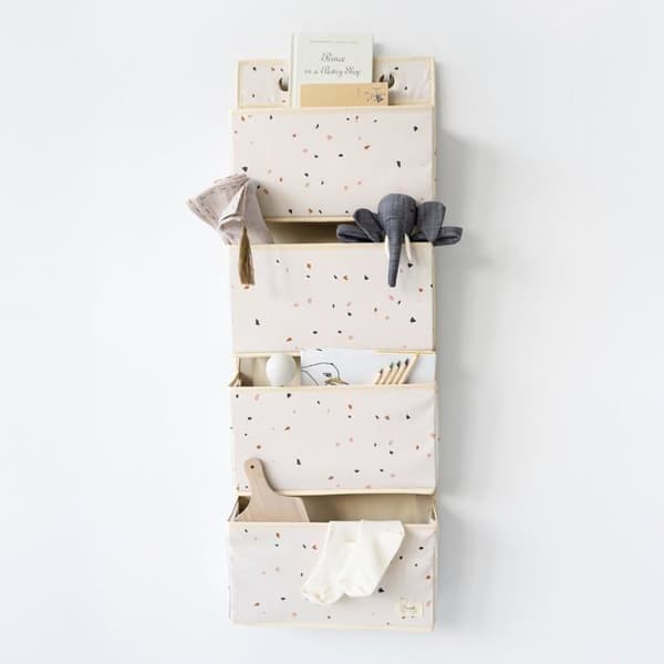 3 Sprouts - Väggförvaring terrazzo crème - ELEMENTS FOR KIDS Vit