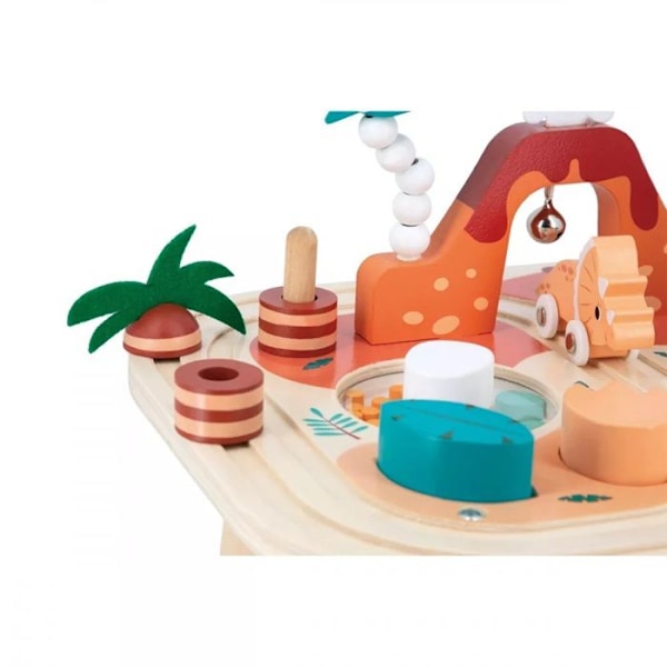 Dino JANOD Aktivitetsbord - FSCTM Wooden Baby Early Learning Toy - 8 aktiviteter - Från 12 månader