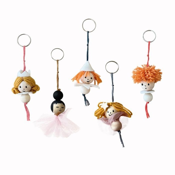 Luova setti - Egmont Toys - Nukkeavaimet - 5 avaimenperää - Käsityötoiminta - Sekä pojille että tytöille kastanj