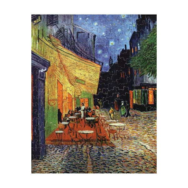 Handklippt träpussel - Van Gogh: Kaffe på kvällen - 250 bitar - MICHELE WILSON PUSSEL Flerfärgad