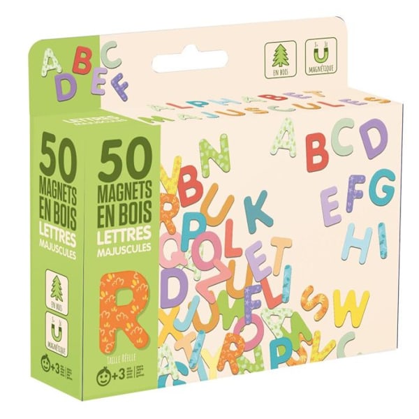 Magnetit Puusta 50 Kirjainta Beige
