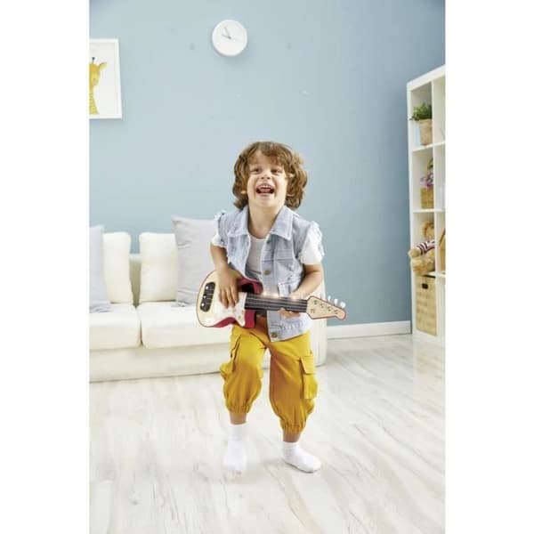 Hape Mini-guitar Elektrisk Lær-Ukulele, Rød