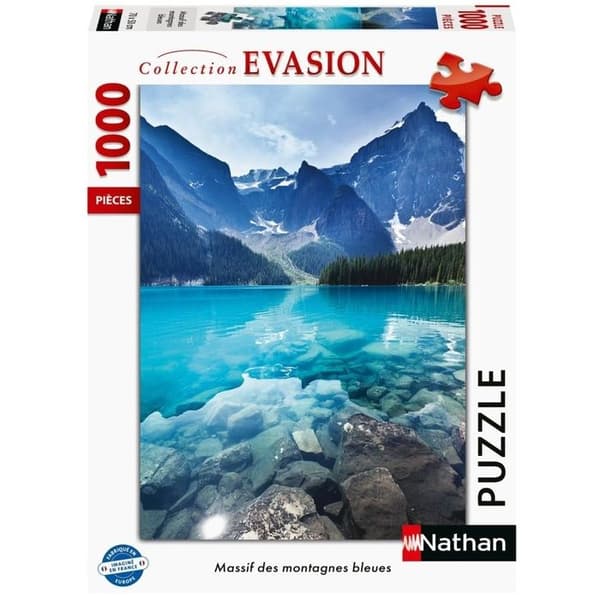 Puzzle - NATHAN - Massiv af de blå bjerge - 1000 brikker - 70 x 50 cm - Blandet