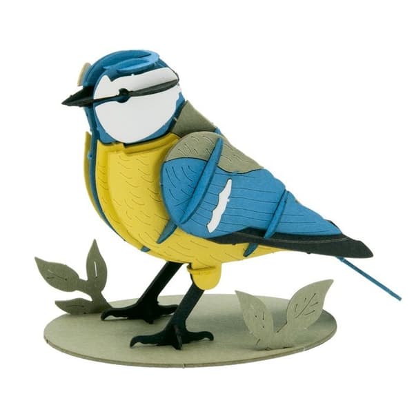3D-pappermodell - FRIDOLIN - Blåmes - Blå - 9,5×7×5 cm - Från 8 år Blå