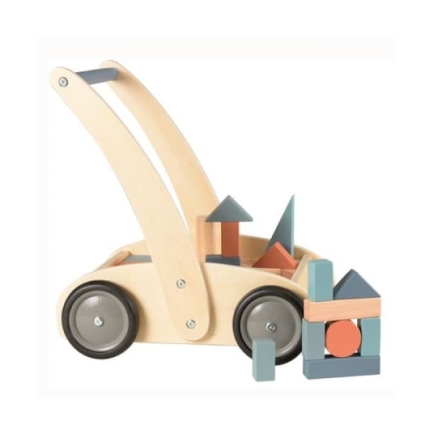 Egmont Toys promenadvagn i trä med 29 färgade block - Blandat - Från 12 månader