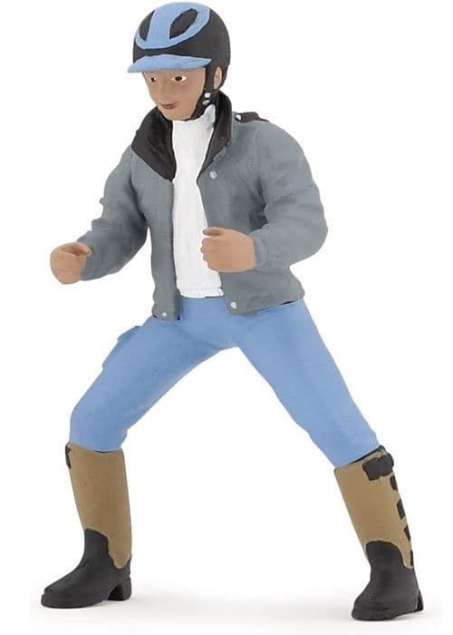 Figurine Ung rytter - PAPO - HESTE, FOLDE OG PONYS - Grå - Indendørs