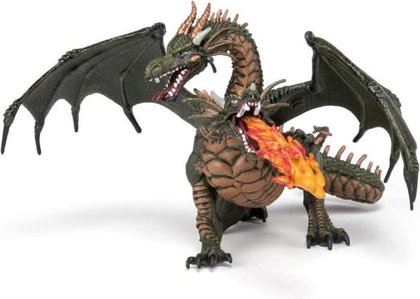 Papo - To-hovedet drage figurine Grön