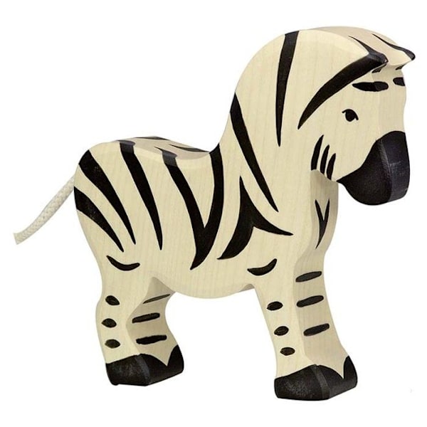 Figuriini - HOLZTIGER - 80151 - Seepranukke - Käsinmaalattu puu - Eurooppalainen valmistus - 13x2,3x8 cm Beige och svart