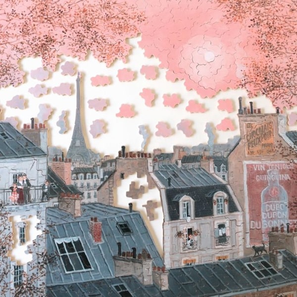 Puzzle Michèle Wilson - Vaaleanpunainen taivas talvella Delacroix - WILSON PELOITTEET Beige