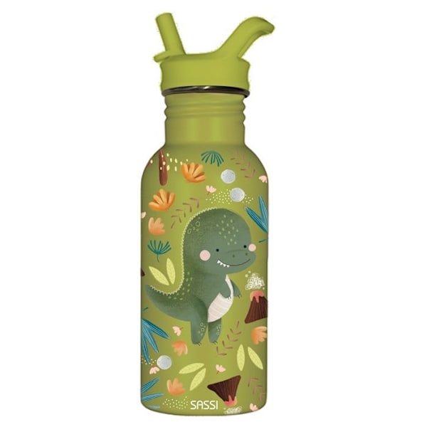 Ruostumaton teräspullo - Sassi Junior - Cracky dinosaurus - 500 ml - Monivärinen - Isoterminen Flerfärgad