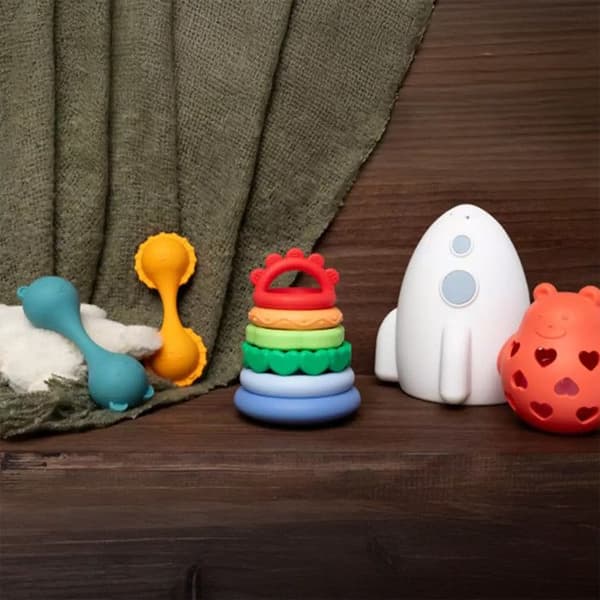 Little L | Silikon Touch-lampa Raket - Vit - TU Vit
