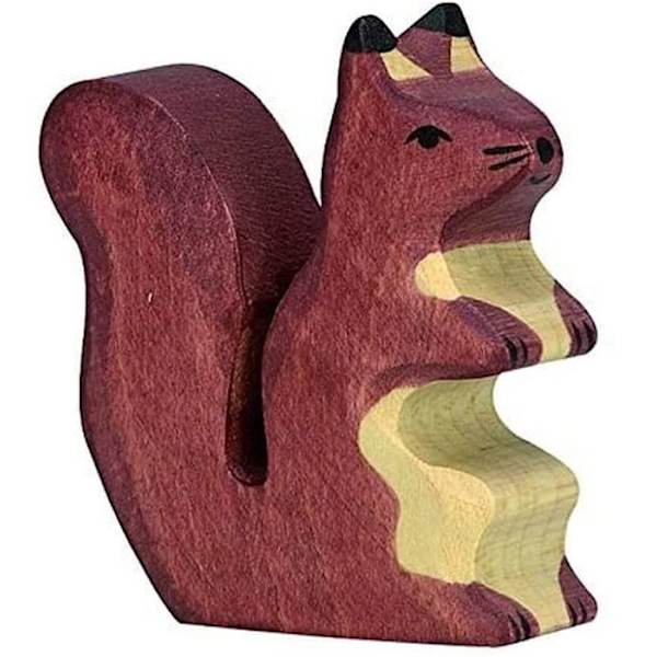 Holztiger puuhahmo - Ruskea orava - lapsille alkaen 3 vuotta Brunt, beige och svart