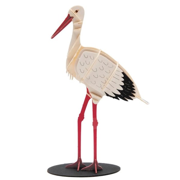 Pappers 3D-modell - Fridolin - Stork - 9x14x4 cm - Kreativ aktivitet - Från 8 år Vit