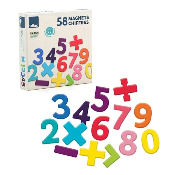 Vilac - Puumagneetit 58 numeroa Beige