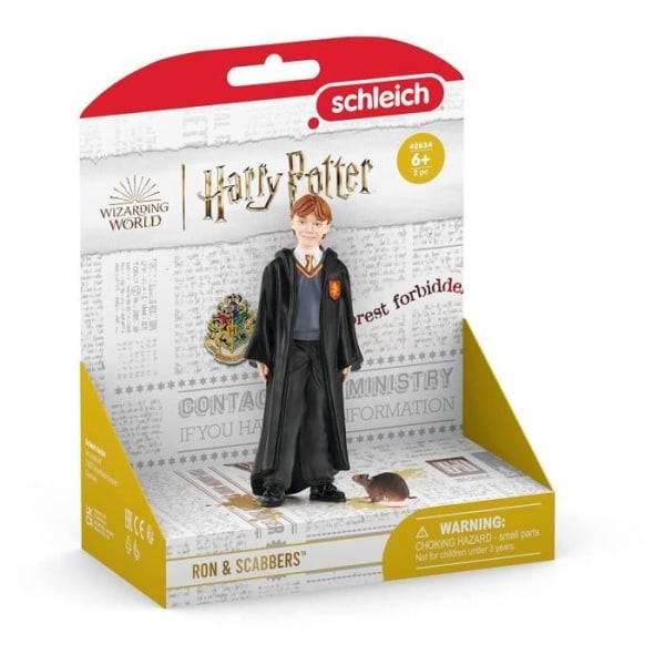 Ron och Scabbers, figur från Harry Potter®-universum, för barn från 6 år och uppåt, 4 x 2 x 10 cm - schleich 42634 WIZARDING WORLD