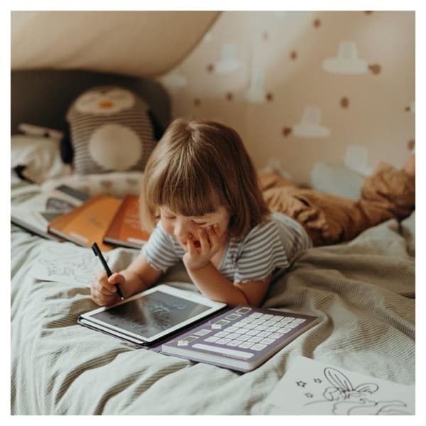 KIDYWOLF KIDYDRAW Mini Ritplatta - Djurtema - Utbildande - Från 4 år Röd