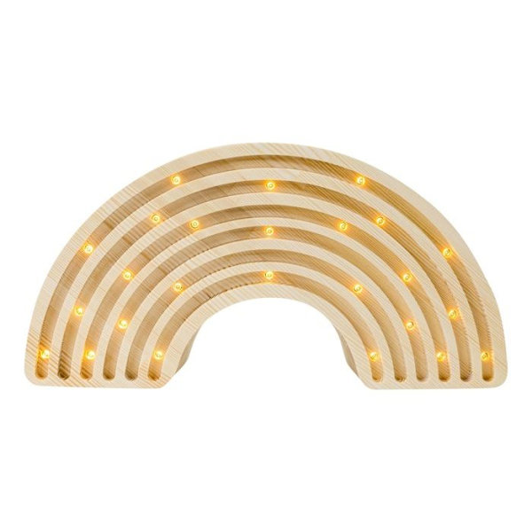 Little Lights - Natural Wood Rainbow Night Light Lamp Beige