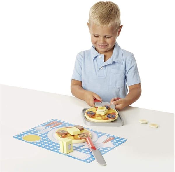Melissa & Doug - Puinen pannukakkusetti Grå