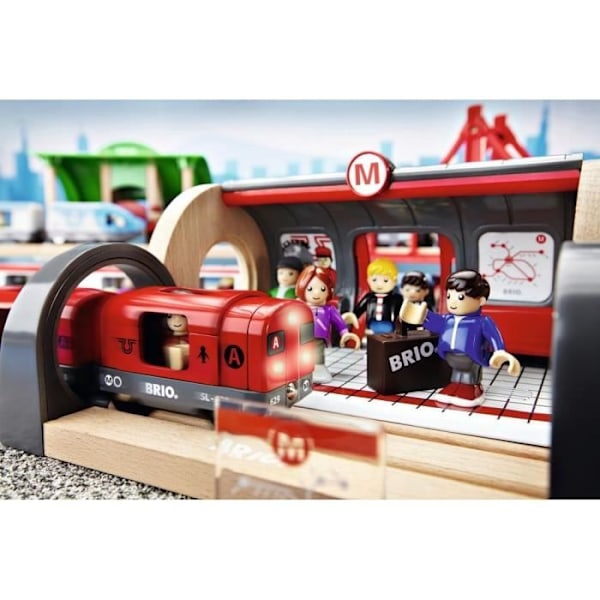 BRIO World Circuit Metro puinen junarata - 20 kappaleen täydellinen sarja - Ravensburger - Sekoitettu 3-vuotiaasta alkaen Flerfärgad