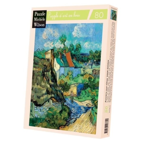 Michèle Wilson träpussel - Auvers-sur-Oise av Van Gogh - 80 bitar - Grön - Vuxen