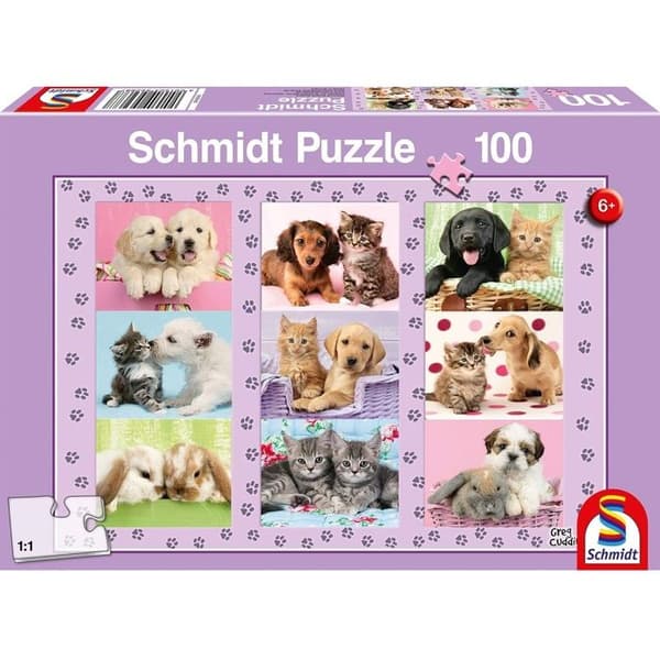Puzzle Dyr SCHMIDT SPIELE Mine venner dyrene - 100 stykker Lila