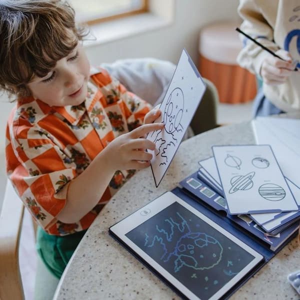 kidydraw-mini tegneplade galakse - KIDYWOLF - Blå - Plastik - Fra 5 år Blå
