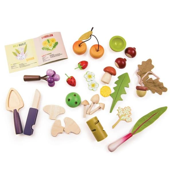 Imitationslegetøj - TENDER LEAF TOYS - Vildt samlekurv - Træ - 27 dele - 3-8 år Beige