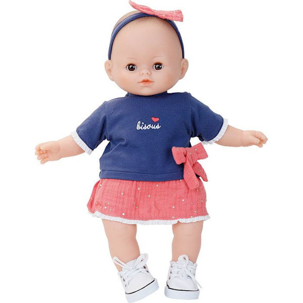 Poupée Petit câlin Célène 36cm - PETITCOLLIN - Pehmeä vinylelelu - Vaaleanpunainen Blå