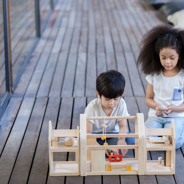 Modulaarinen talo 3 lohkoa - PLAN TOYS - Lapsille - Beige - Alkaen 4-vuotiaasta Beige