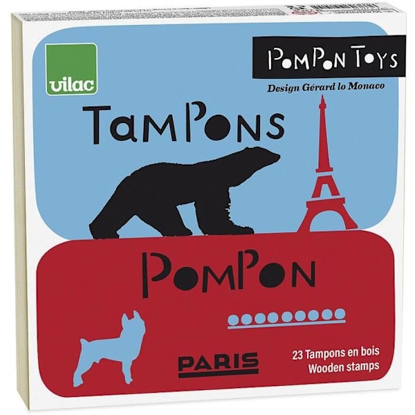 Coffret Tampons Pompon - 19 x 19 x 4 cm - Beige