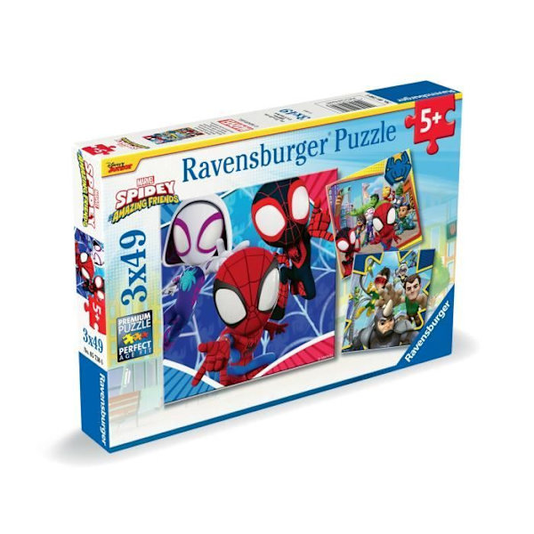 Palapelit 3x49 palaa Spidey, verkkoheittäjä, Spiderman, Alkaen 5 vuotta, 00005730, Ravensburger Flerfärgad