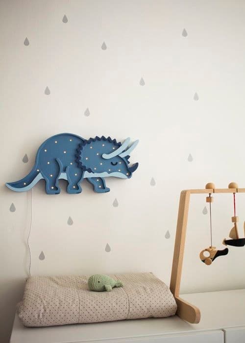 Little Lights - Marinblå Triceratops Night Light Blå