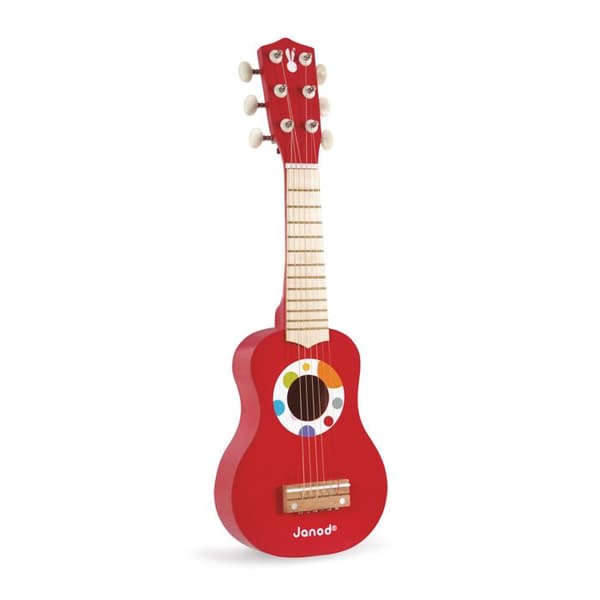 Min første Confetti guitar i træ Röd, beige