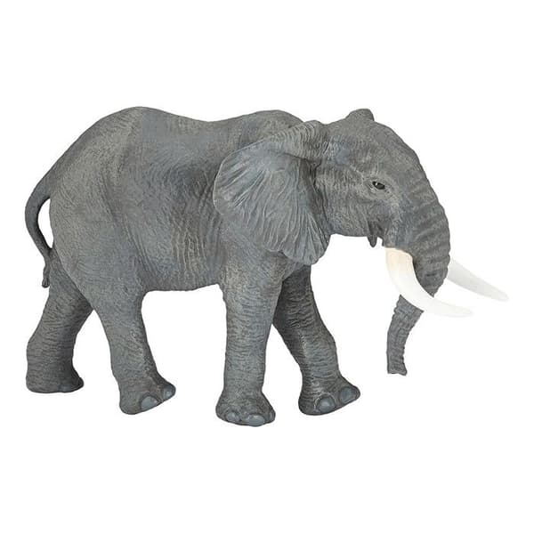 Figurine Stor afrikansk elefant Grå och vit