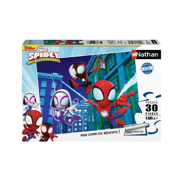 Puzzle - NATHAN - Spidey - 30 palaa - Marvel - Valkoinen - Lapsi
