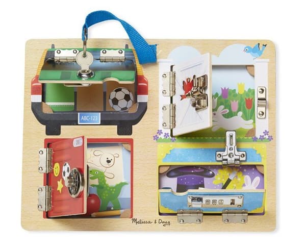 Melissa & Doug - Låse- og låsebræt Röd