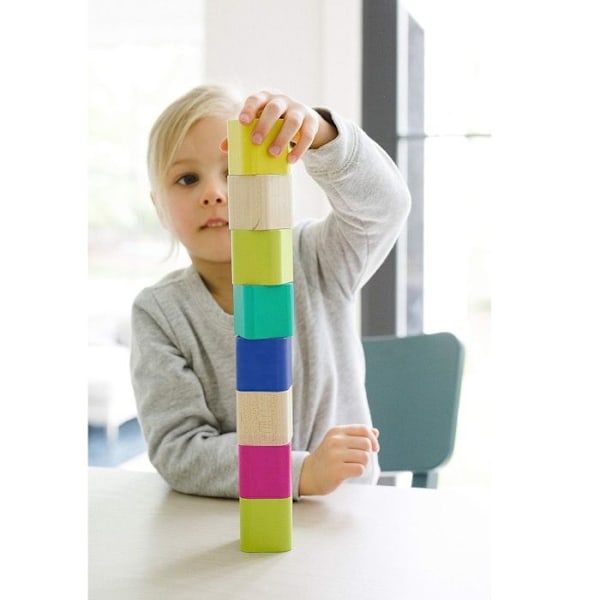 Magnetiset puupalikat - Tegu - Ensimmäiset magneettikuutini - 15 kpl - Valkoinen - Sekä pojille että tytöille Vit