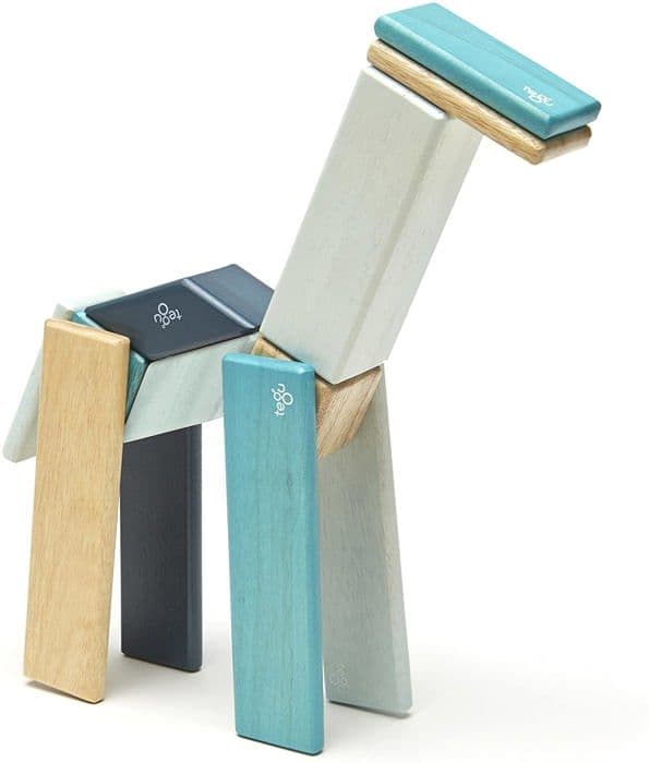 Tegu 14 delar magnetiskt träblockset, Blues Blå