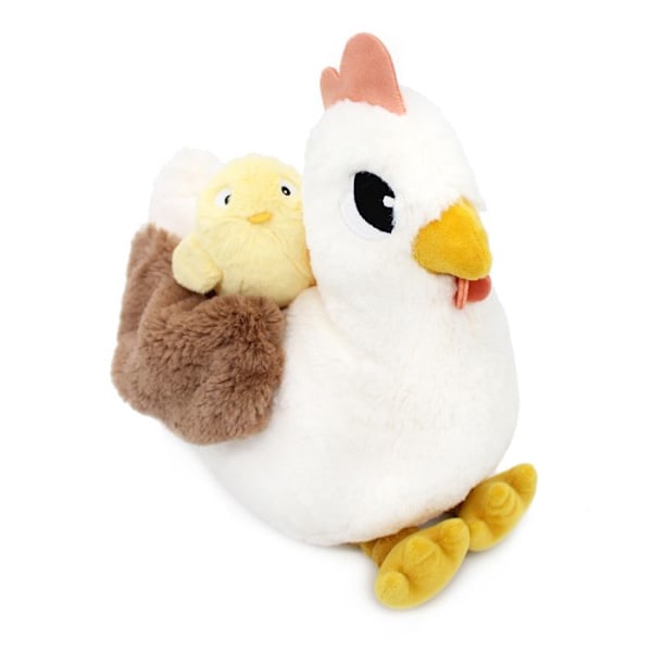 Peluche - Déglingos - Pioupiou - Äidin kana ja vauva - 32 cm - Kierrätetty polyesteri Vit